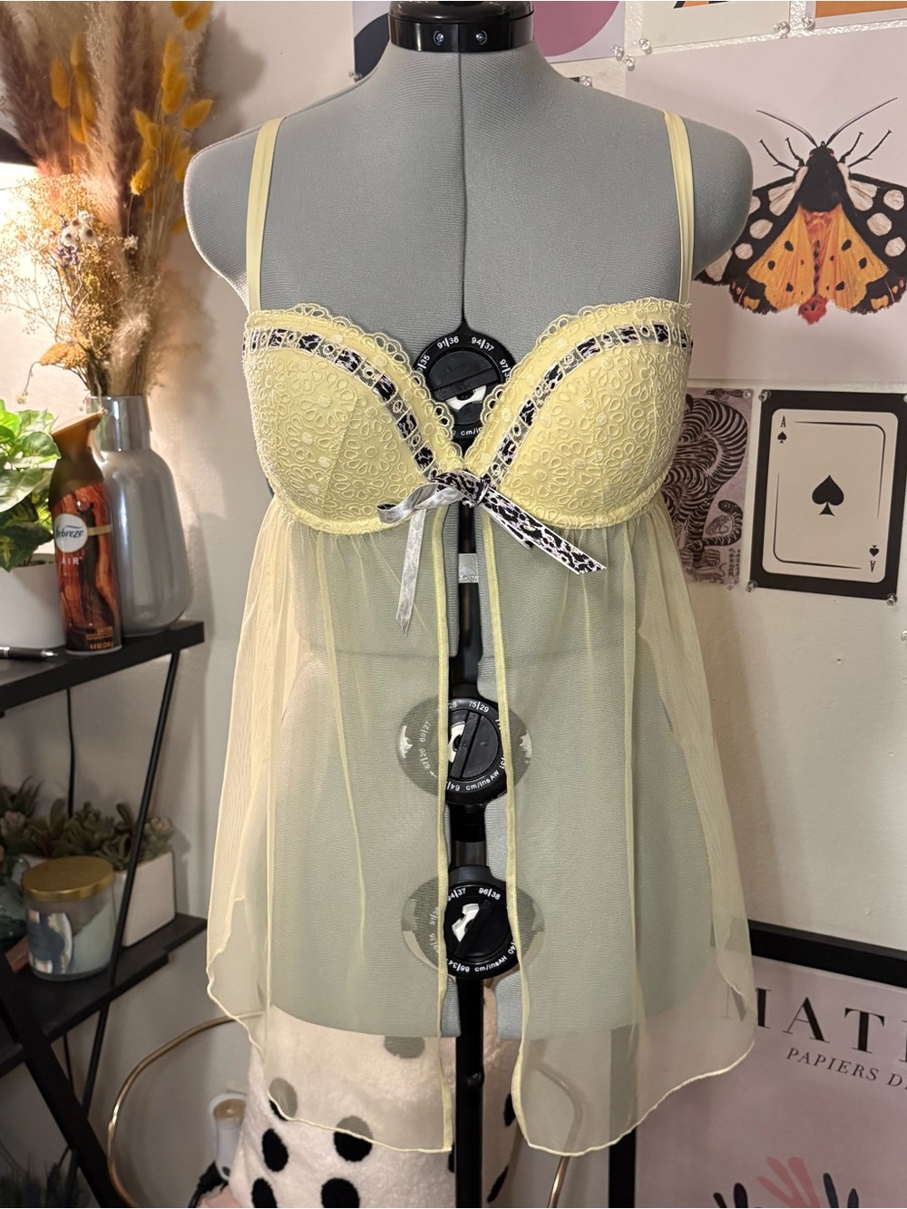 Victoria’s Secret Sexy Little Things Yellow Lace Babydoll 36C